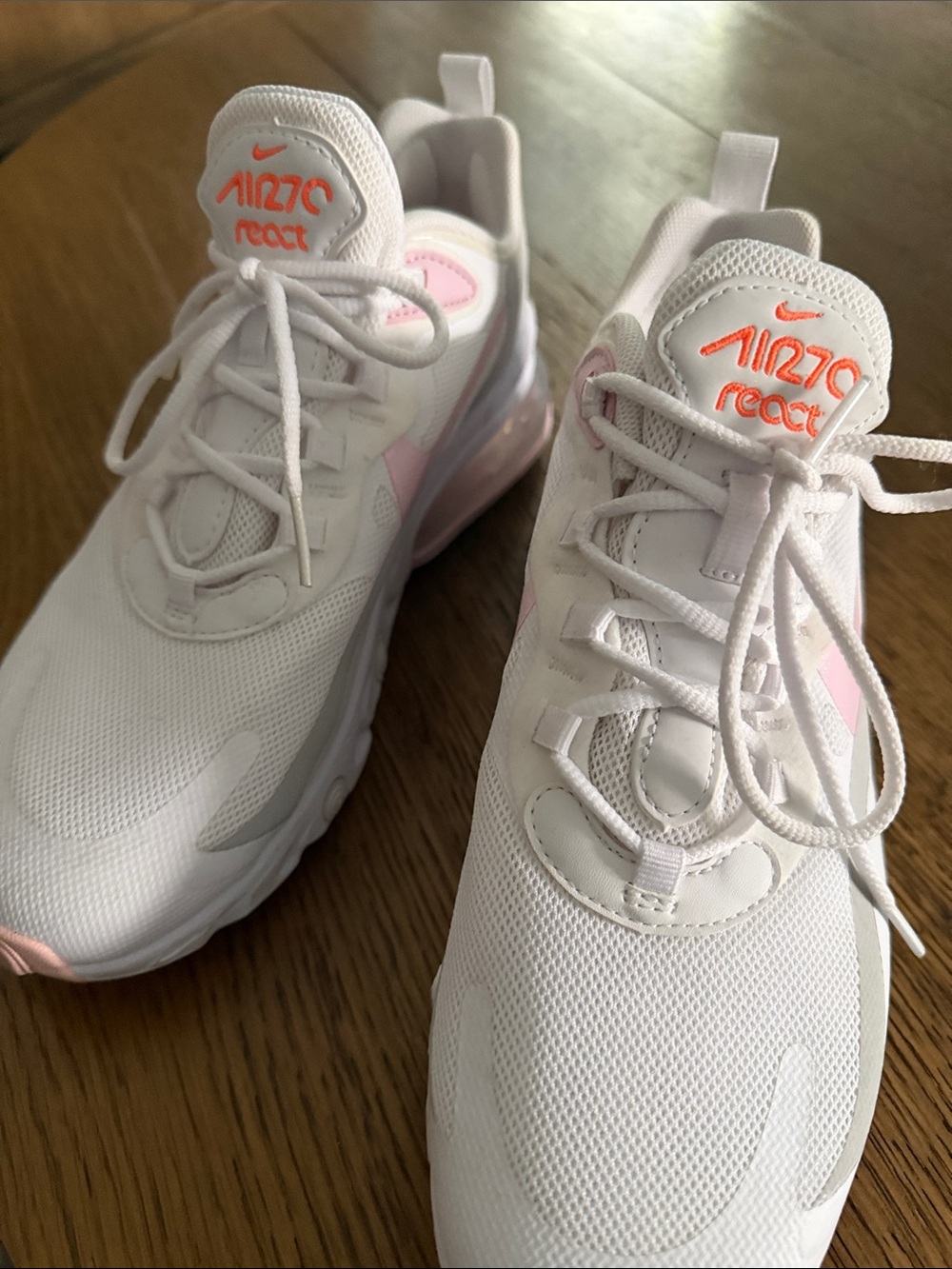 Nike Air270 React White with Light Pink Accents
